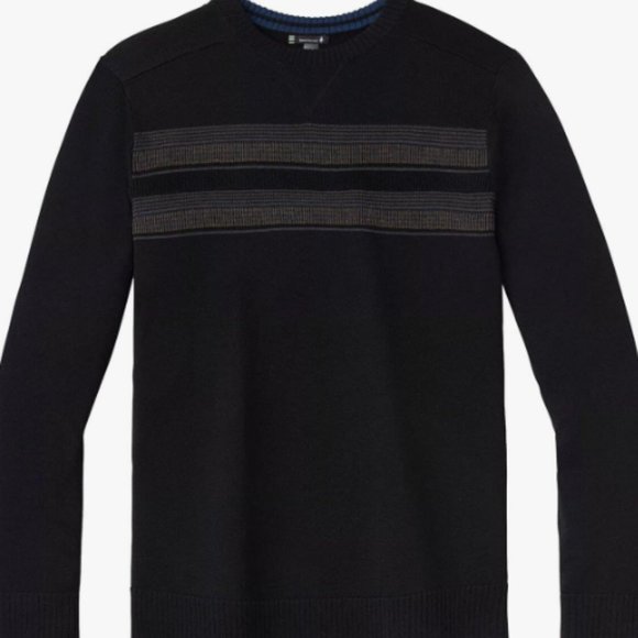 SMARTWOOL | MEN’S BLACK BLUE SPARWOOD STRIPE CREWNECK SWEATER (XXL) - Picture 3 of 5